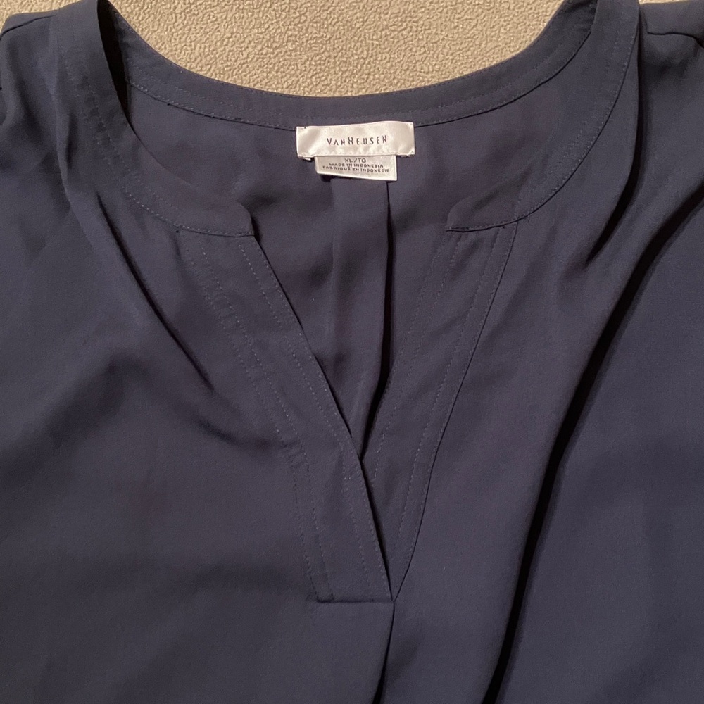 Van Heusen Dark Navy Blue Cap Sleeve Blouse